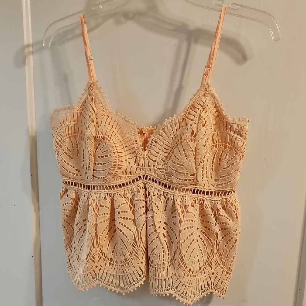 NWT Willow Root Light Pink Lace Top. Size M.